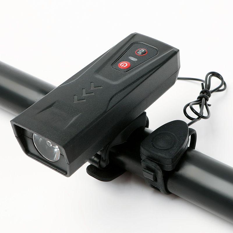 XLT-105AUSB Rechargeable wire bike headlight Mountain bike horn headlight Night Riding light Ride flashlight bell
