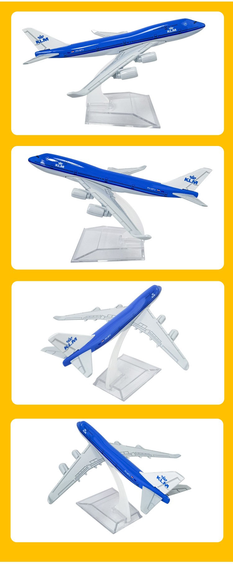 厂家直销荷兰KLM航空飞机模型儿童玩具房间装饰物桌面摆件波音空客飞机模型详情图5