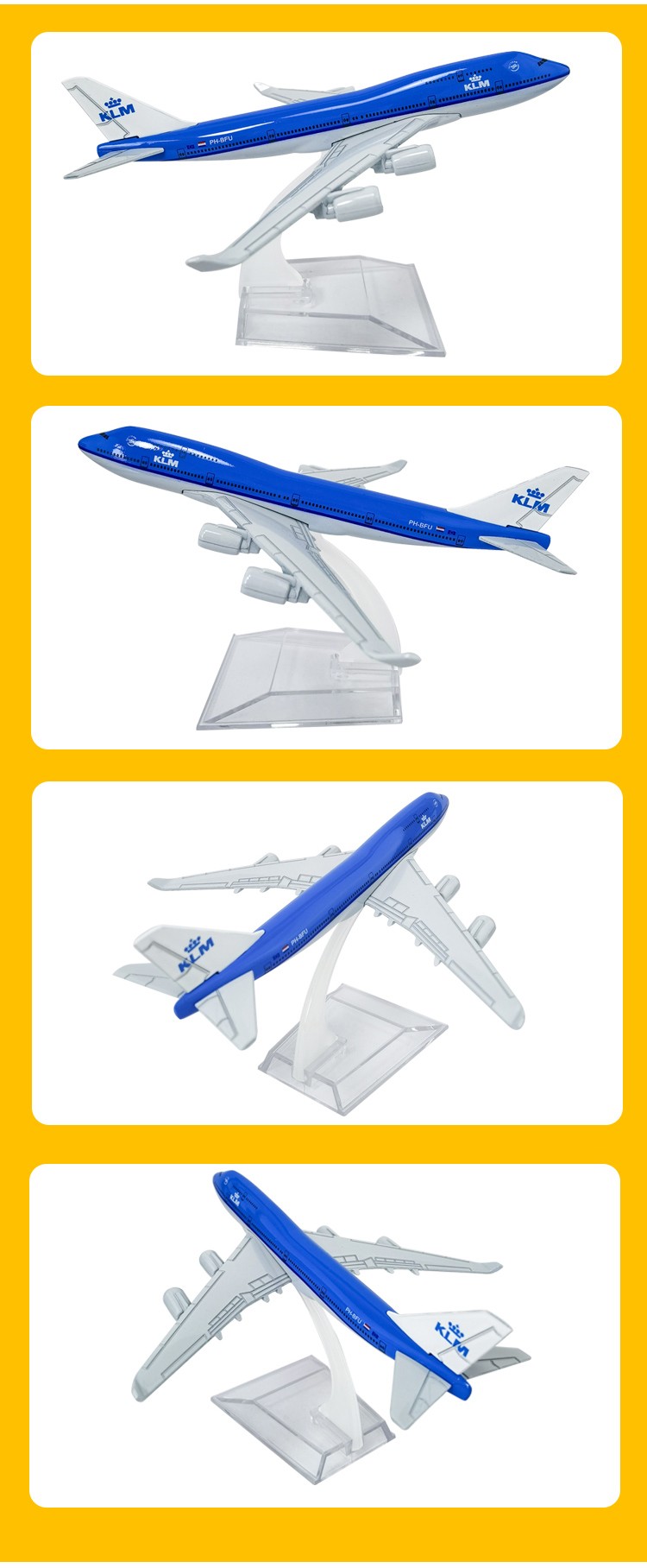 厂家直销荷兰KLM航空飞机模型儿童玩具房间装饰物桌面摆件波音空客飞机模型详情图5