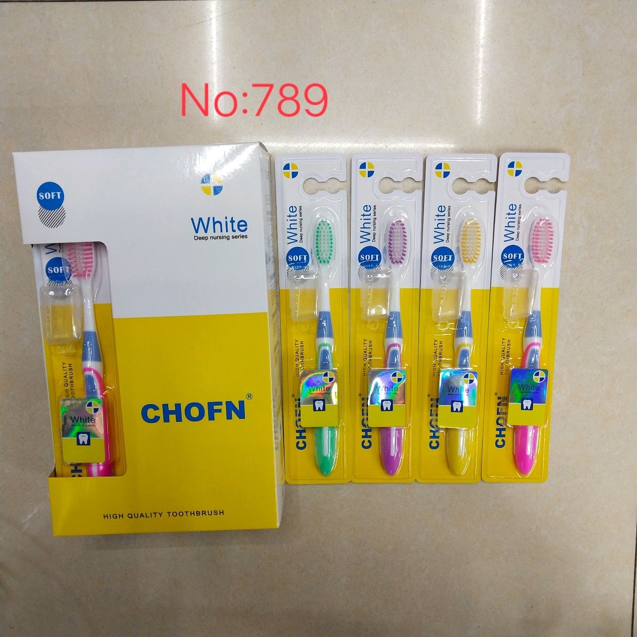 批发-日用百货批发 CHOFN789 带护套成人软毛牙刷