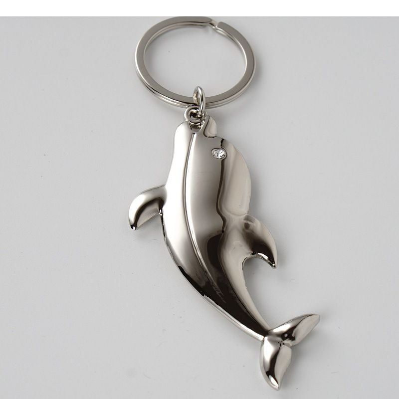 现货礼物钥匙扣镶钻海豚女朋友钥匙链圈厂家定制LOGO适用于促销品详情图2