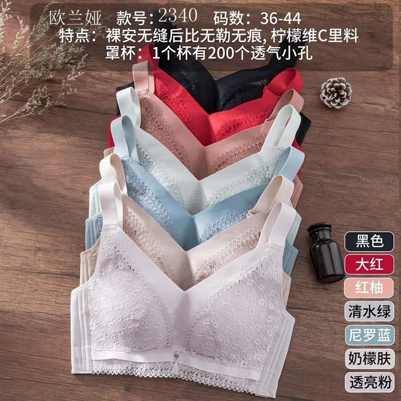 秋冬新款时尚蕾丝网纱文胸收副乳聚拢调整型内衣舒适棉胸罩102