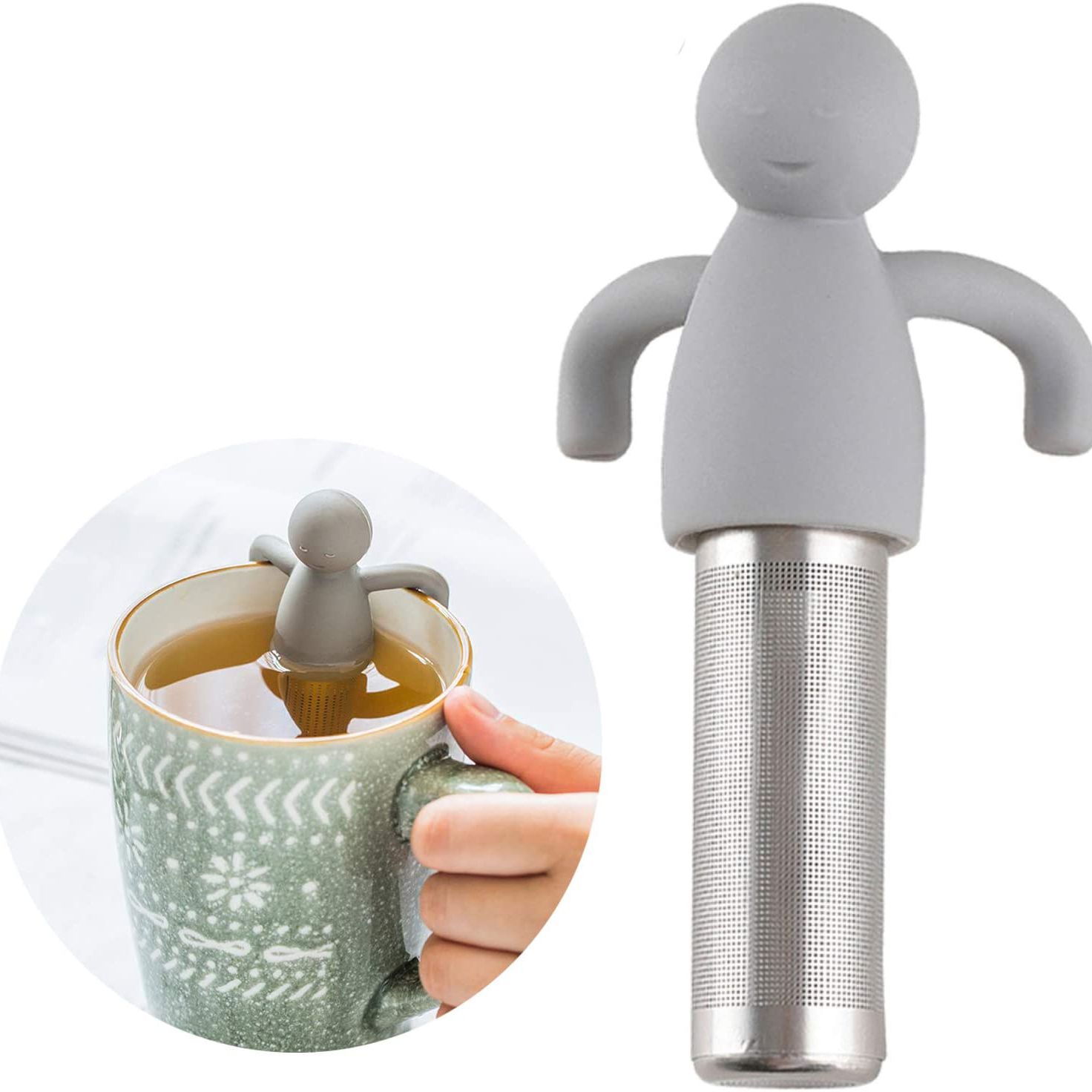 创意小人泡茶器 新奇特礼品硅胶不锈钢泡茶器