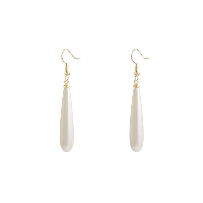 Korean-style long pearl geometric women's simple earrings Korean-style long pearl geometric women's simple earrings