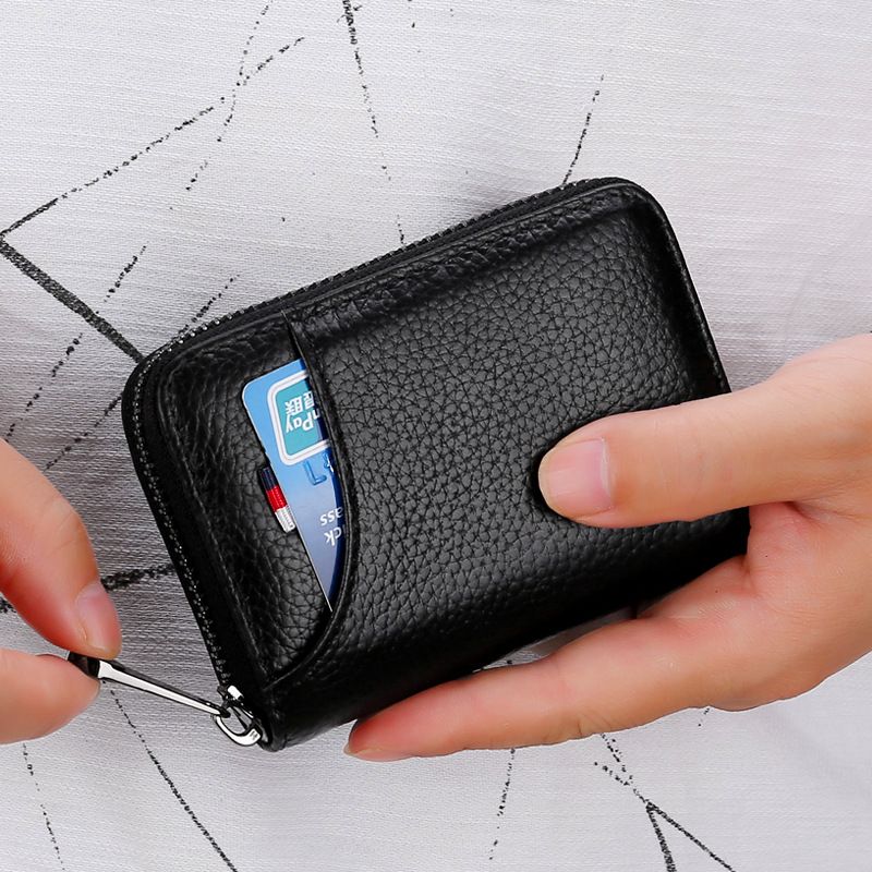 Card Bag Men's Leather Multi-Card Document Card Bag Large Capacity Credit Card Clip Simple And Compact Women's Card Sleeve Oushan 11 Application Scenario
