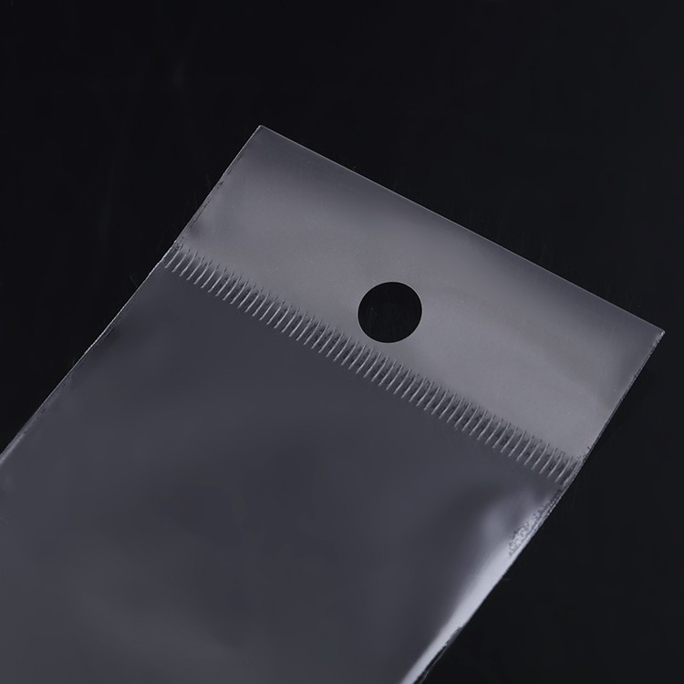 OPP挂孔自粘袋 饰品包装袋 耳环耳钉卡袋子透明塑料袋100个8x11详情图5