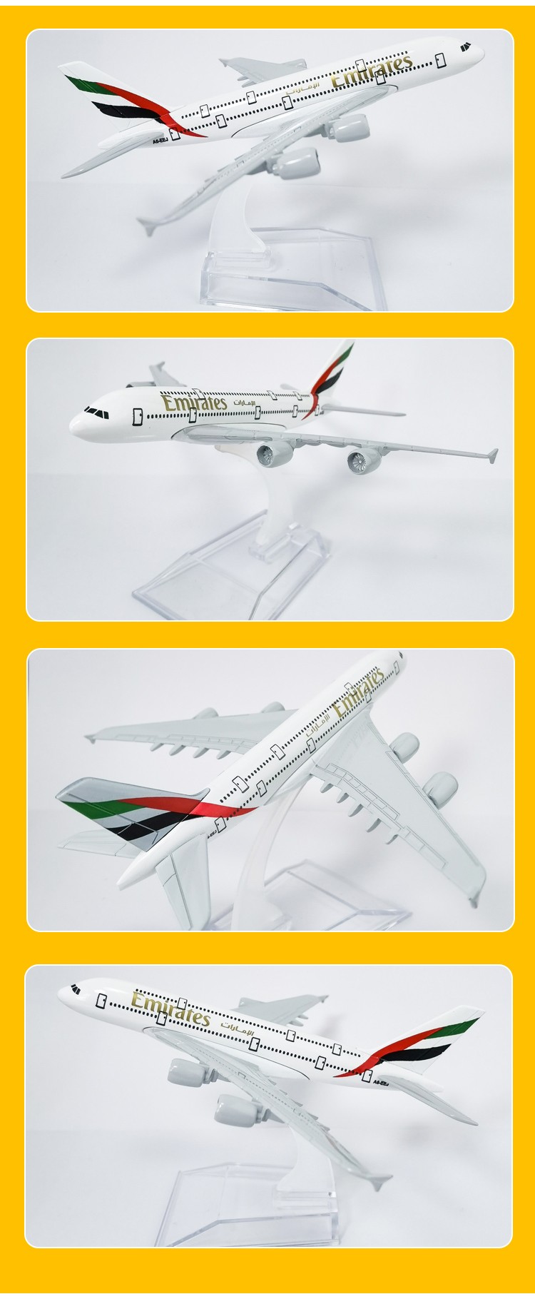 民航飞机模型金属工艺品阿联酋A380航空波音空客飞机模型摆件橱窗装饰品详情图5