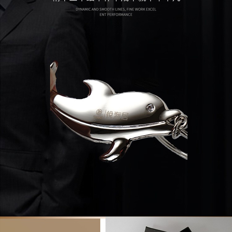 现货礼物钥匙扣镶钻海豚女朋友钥匙链圈厂家定制LOGO适用于促销品详情图6