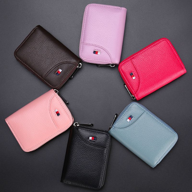Card Bag Men's Leather Multi-Card Document Card Bag Large Capacity Credit Card Clip Simple And Compact Women's Card Sleeve Oushan 11