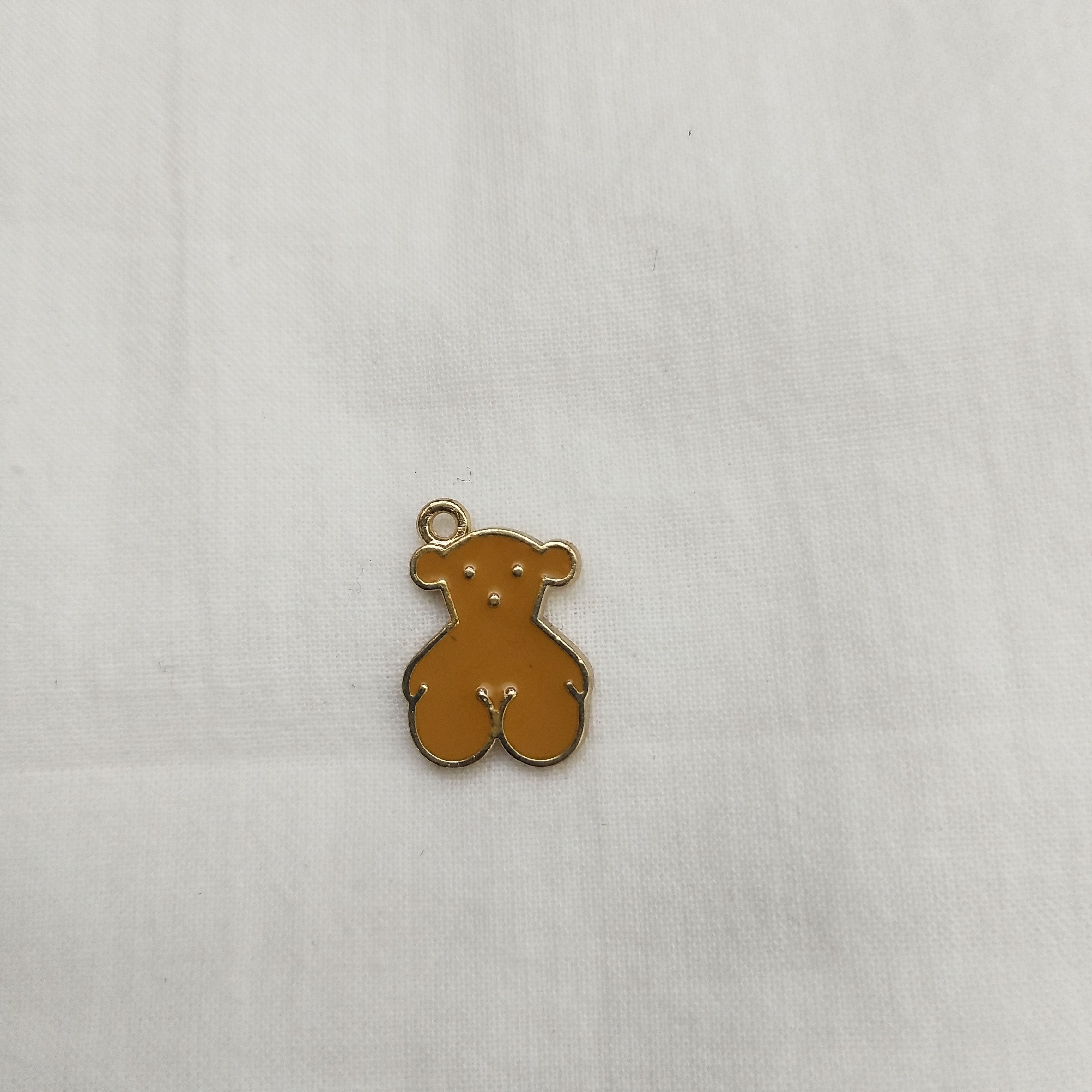 DIY handcrafted jewelry accessories: Alloy simple single oil-dripping cartoon pendant with decorative earrings (100ps per pack) Oil-dripping cartoon letter bear Specification image