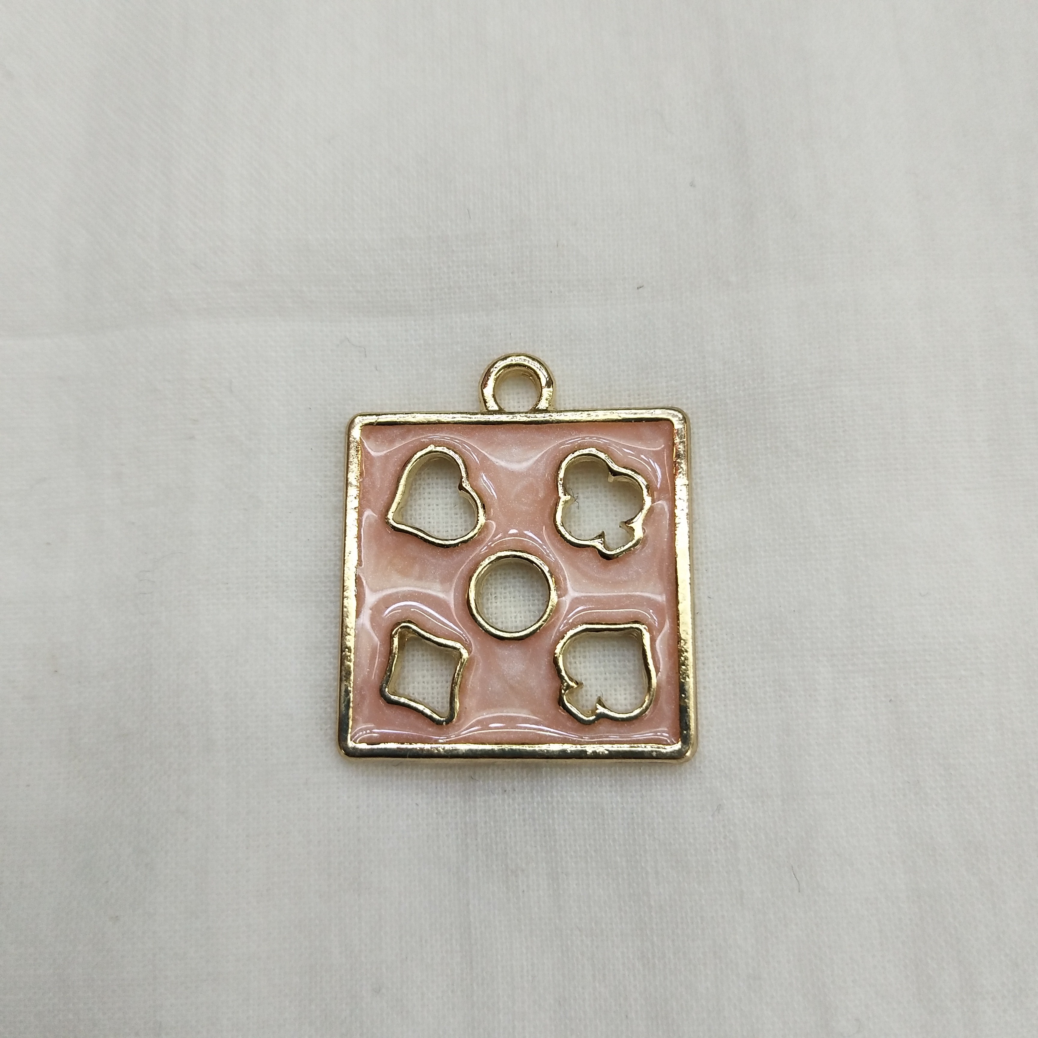 DIY handcrafted jewelry accessories: Alloy simple single oil-dripping cartoon pendant with decorative earrings (100ps/ pack) Oil-dripping square pendant detail image 1