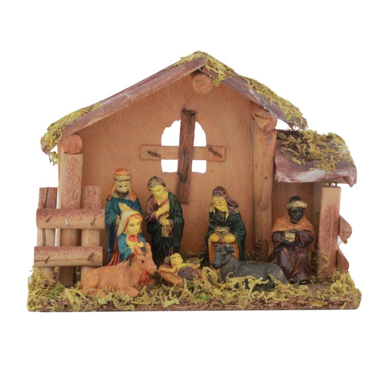 大号定制便宜外贸出口木屋树脂诞生马槽组