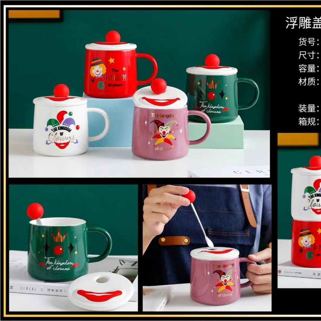 巴克星辰陶瓷杯小丑主题杯个性杯咖啡杯高档茶杯礼品水杯
