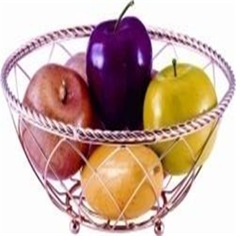 Twisted circular fruit basket in rose gold