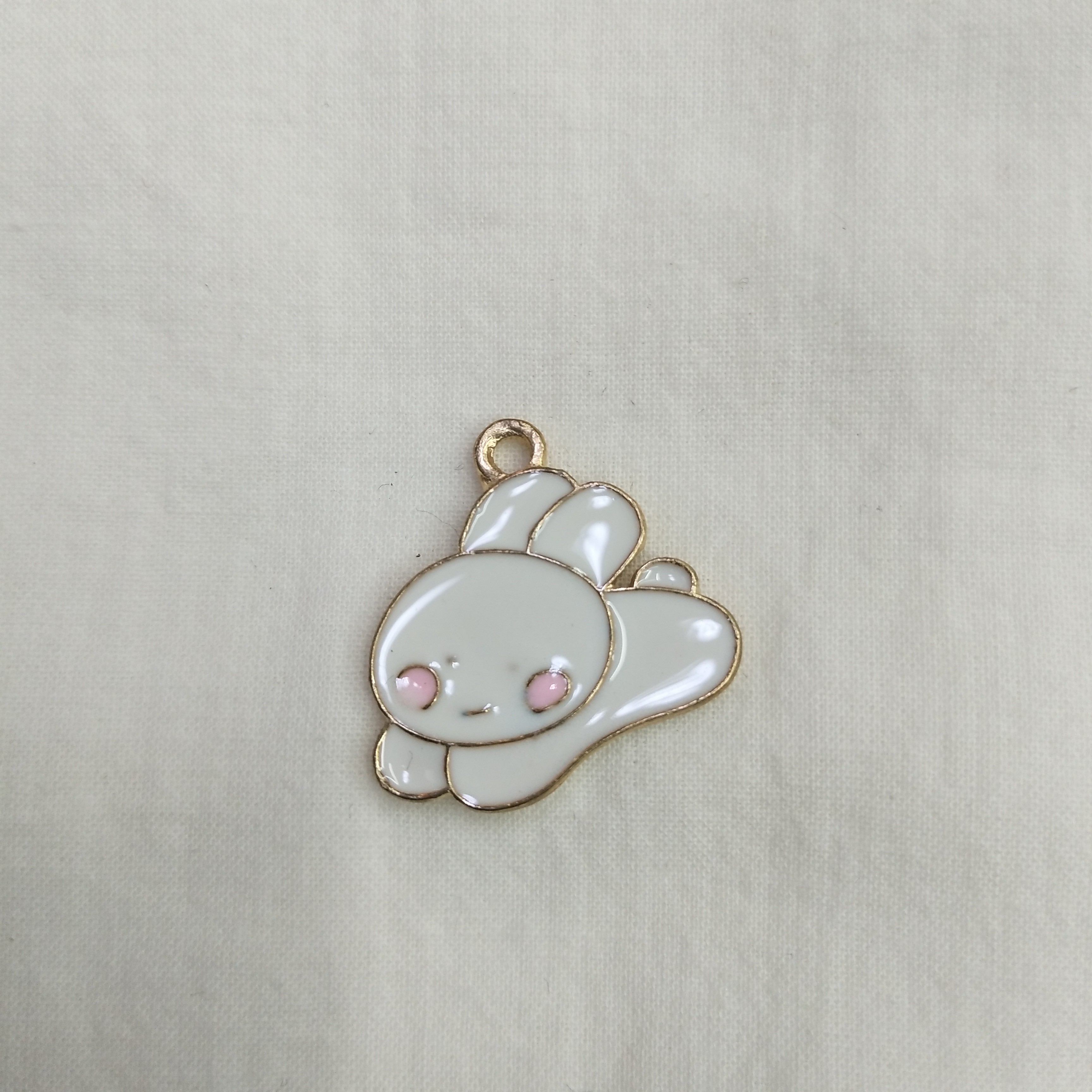 DIY handcrafted jewelry accessories: Alloy, simple single oil-dripping cartoon pendant, decorative earrings (100ps per pack), animal oil-dripping rabbit, dog detail image 4