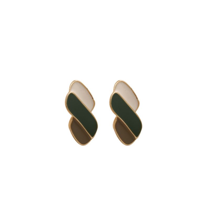European and American fashionable oil-dripping alloy multi-color women's simple style stud earrings