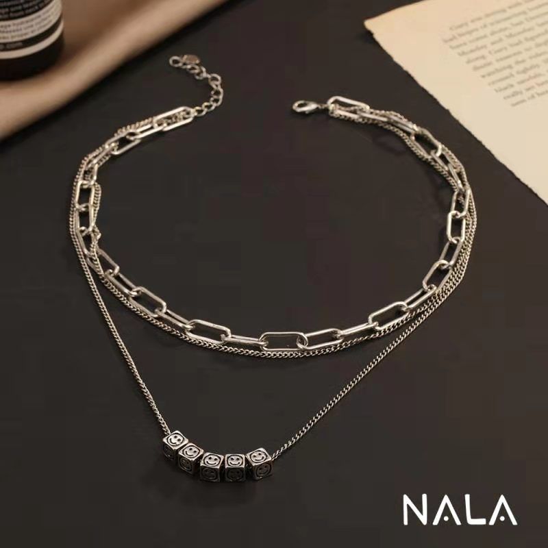 方块个性潮款项链毛衣链做旧项链