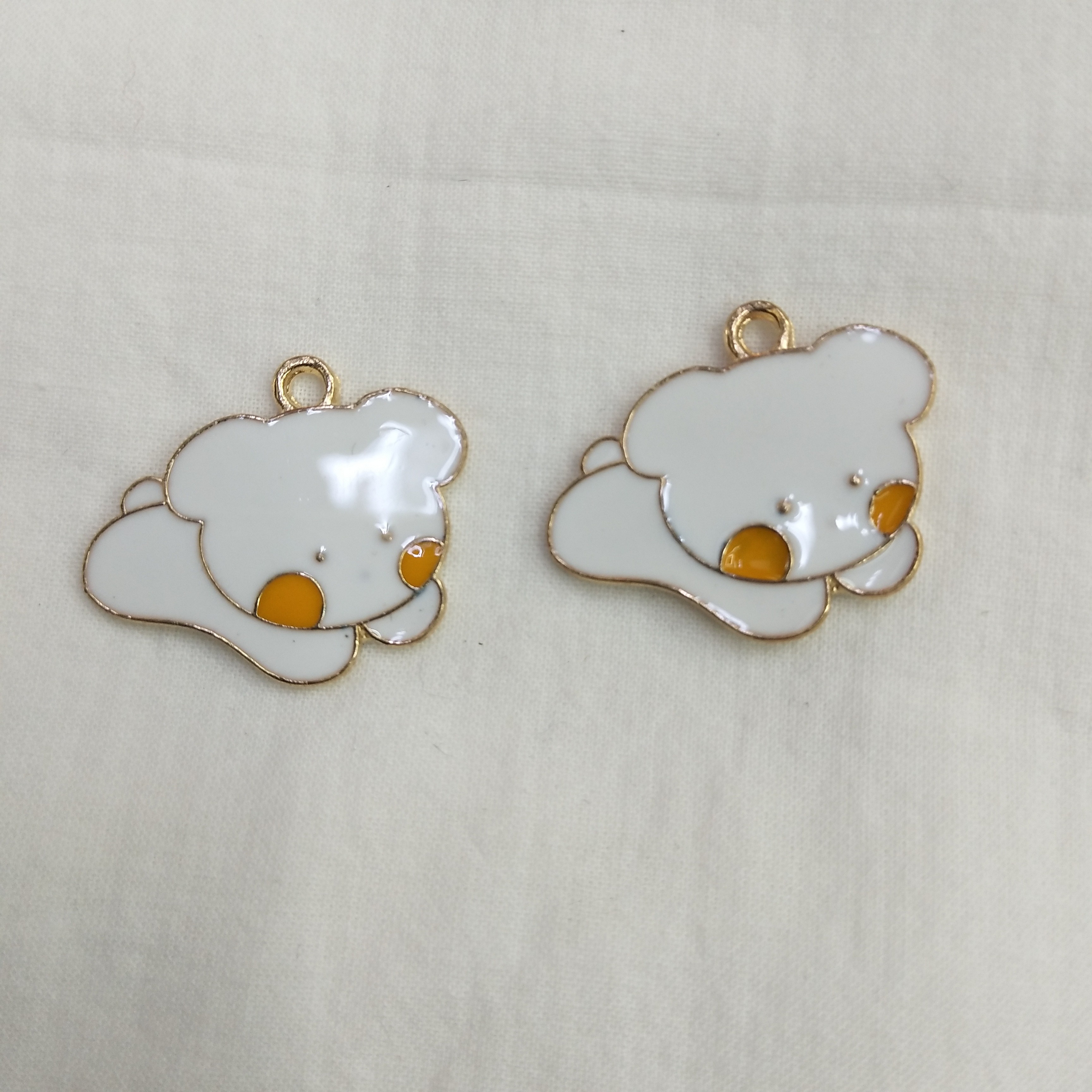 DIY handcrafted jewelry accessories: Alloy, simple single oil-dripping cartoon pendant, decorative earrings (100ps per pack), animal oil-dripping rabbit, dog detail image 3