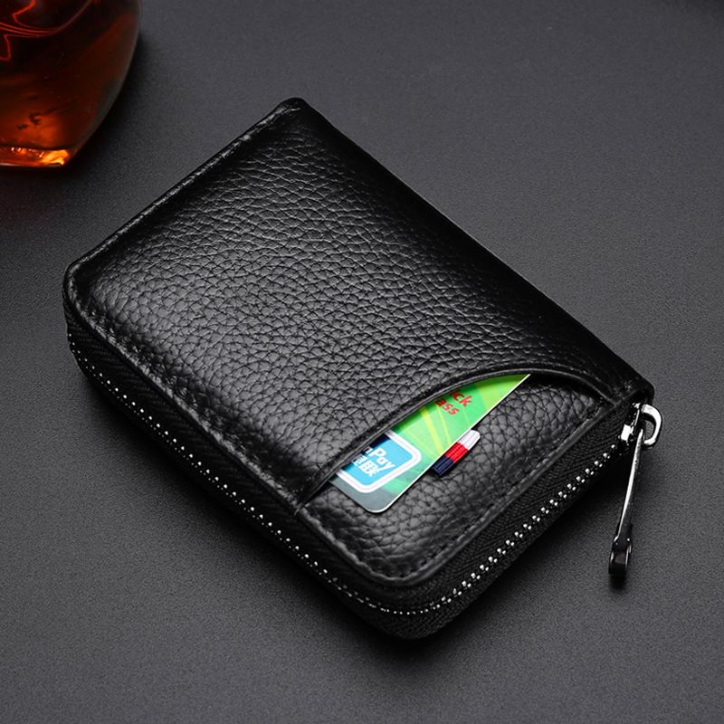 Card Bag Men's Leather Multi-Card Document Card Bag Large Capacity Credit Card Clip Simple And Compact Women's Card Sleeve Oushan 11 Specification drawing