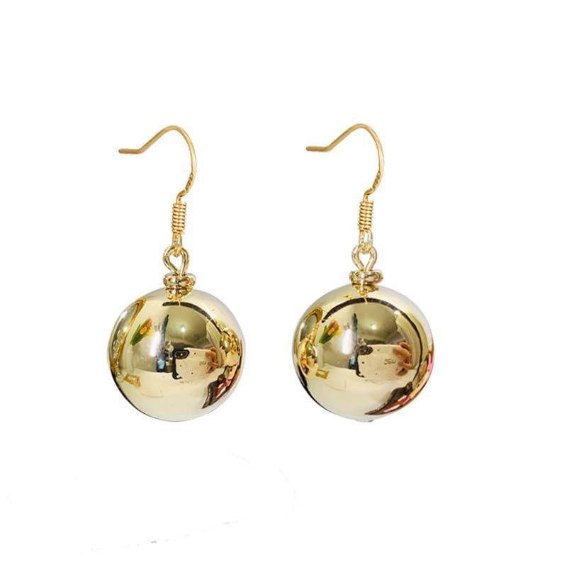 European and American minimalist design style copper ball pendant women's earrings