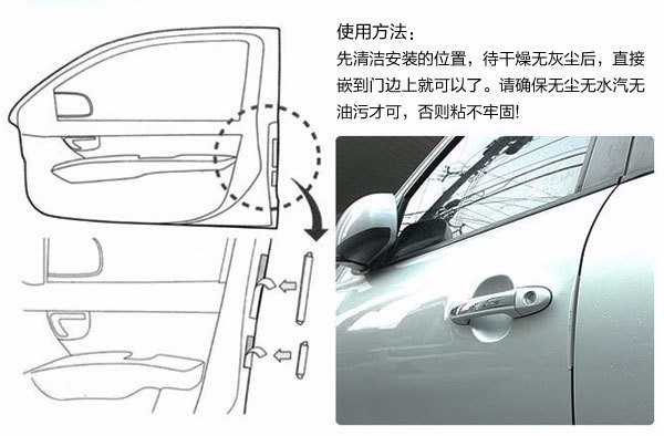 Car door anti-collision strips, universal car door anti-scratch and anti-collision protective stickers, silicone strips, transparent and invisible adhesive type detail image 3