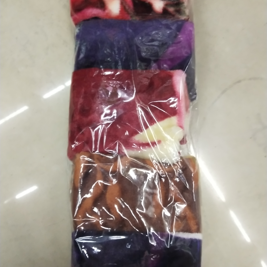 Five pieces of coral fleece rags