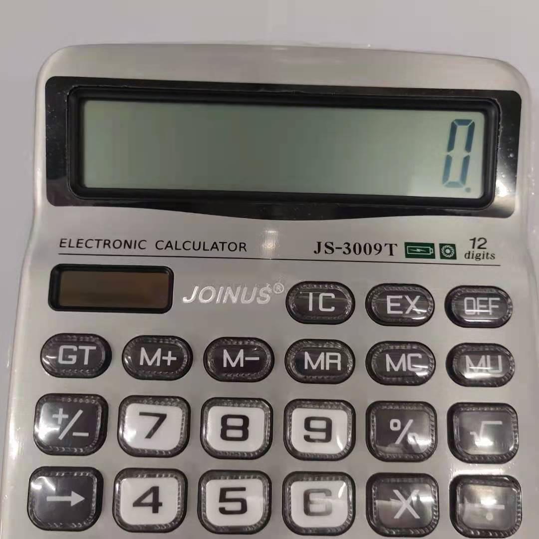 JOINUS众成JS3009T太阳能计算器 透明按键 12位数显大屏产品图