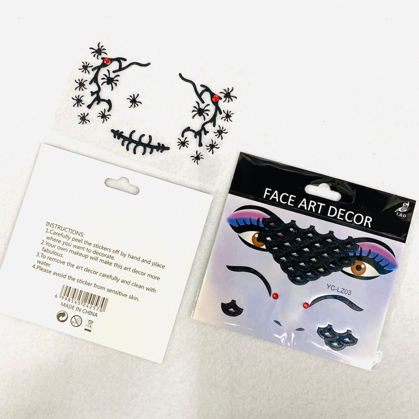 Masquerade party Face sticker YC-LP glow-in-the dark face sticker Scar onion powder face sticker skin sticker thumbnail