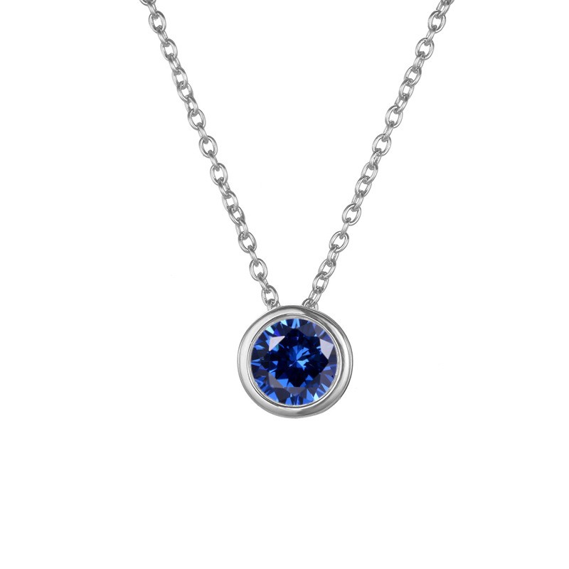 Korean version copper base inlaid with crystal zircon women's simple pendant necklace detail image 2