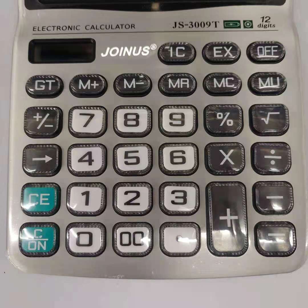 JOINUS众成JS3009T太阳能计算器 透明按键 12位数显大屏详情图4
