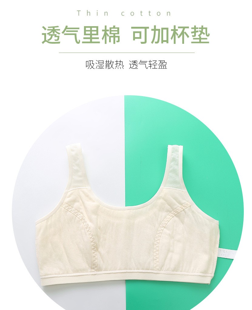 Youth Growth Bra Cute Print Wide Strap Underwear Women Fixed Straps Plus Size No Breasted Chest Wrap undefined