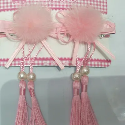 Tassel Mink Hair Clip Pink
