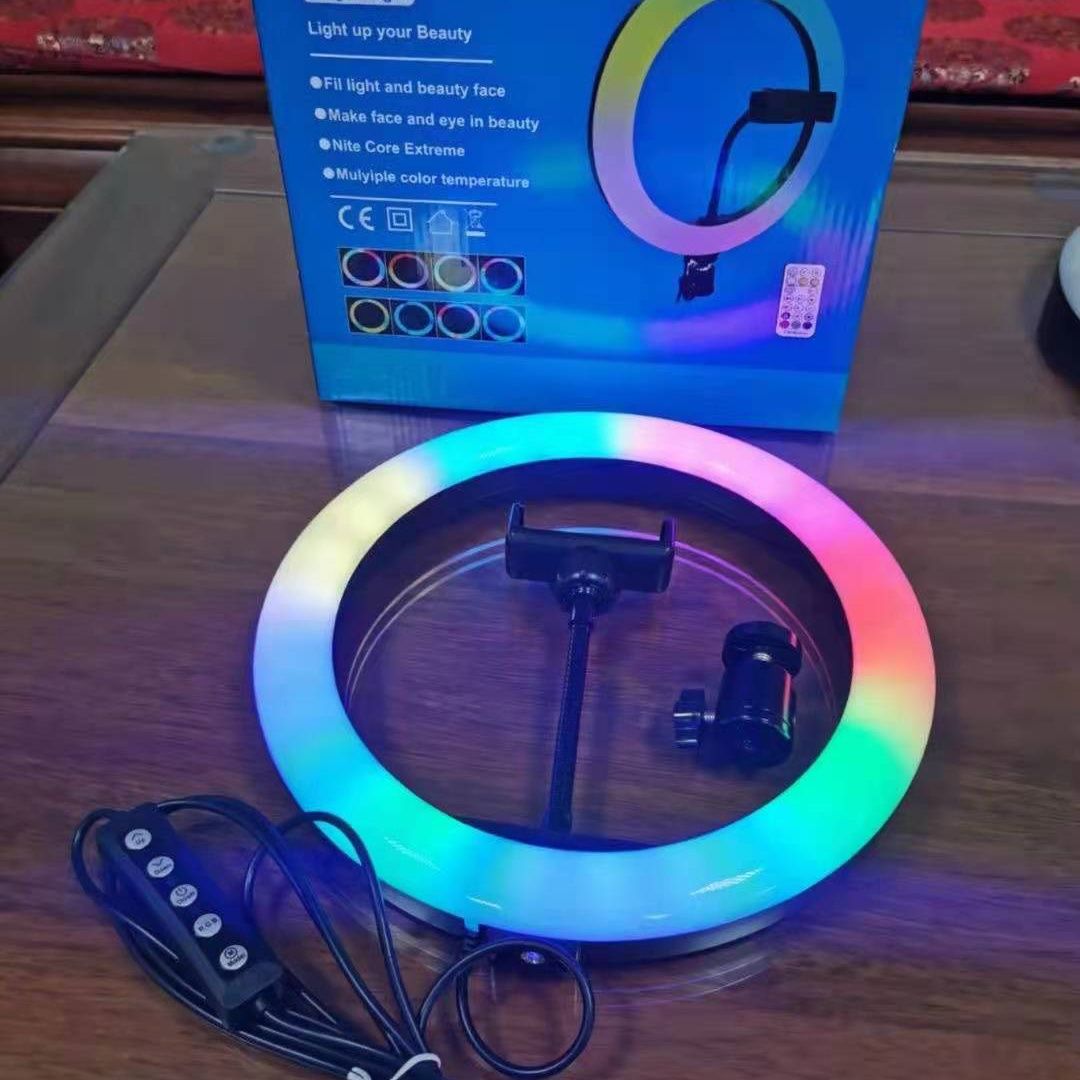 مصابيح بث مباشر بمصابيح الدايود المبتعث للضوء (LED) 10 بوصات من طراز RGB للمصابيح التمكينية (USB)، رقم 4