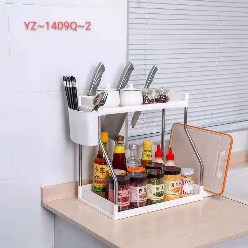 The three-layer kitchen storage rack is white detail image 2