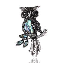 Manufacturers direct sales of foreign trade hot shell owl brooch temperament luxury clothing accessories