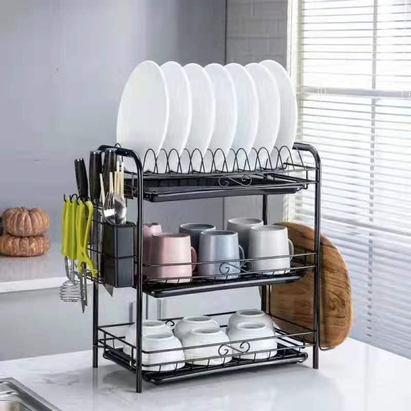Nano black three-layer bowl stand