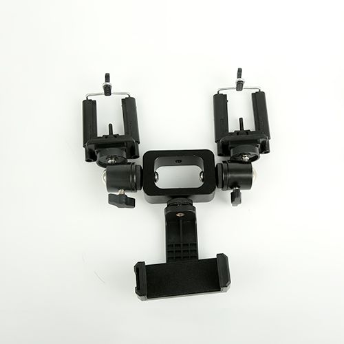Three-camera mobile live streaming stand, desktop mobile phone stand, multi-camera metal base, live streaming mobile phone holder