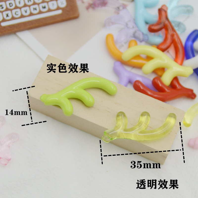 diy antler jewelry, bead accessories, transparent antler hole-free acrylic pendant, stud earrings, earrings, phone case, Christmas detail image 1