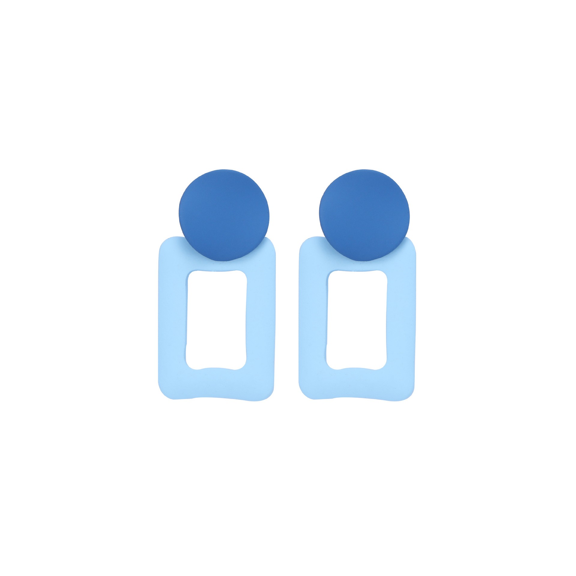European and American fashionable acrylic double-piece geometric pattern simple stud earrings for women detail image 1