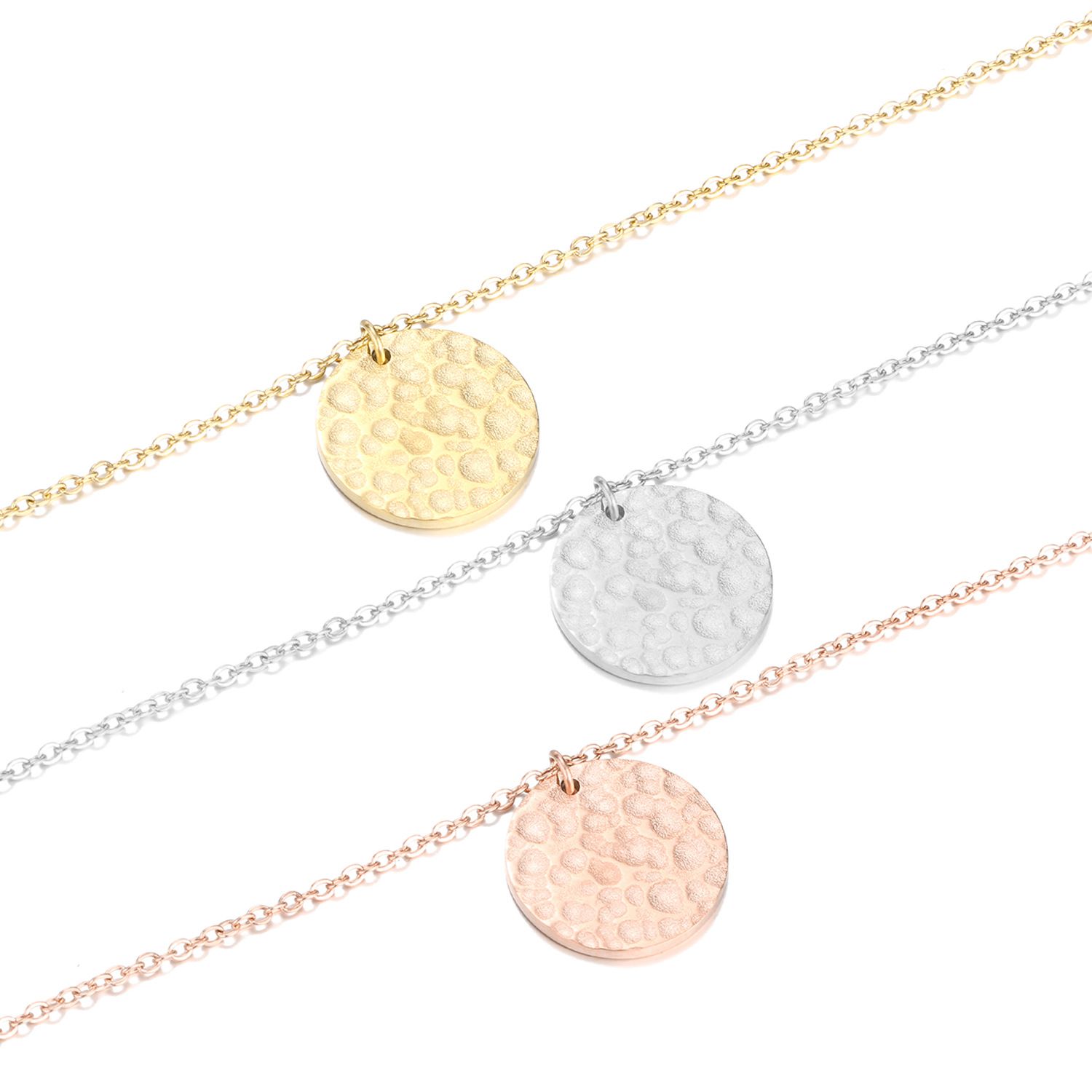 European and American fashionable alloy round high-end ladies' pendant necklace
