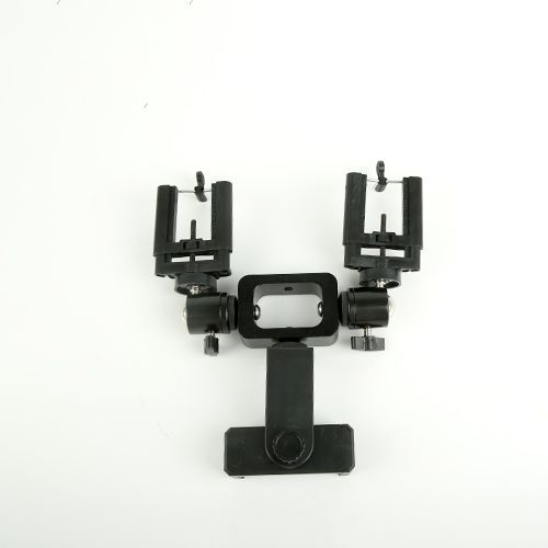 三机位台手机直播支架桌面手机支架多机位金属底座主播直播手机夹产品图