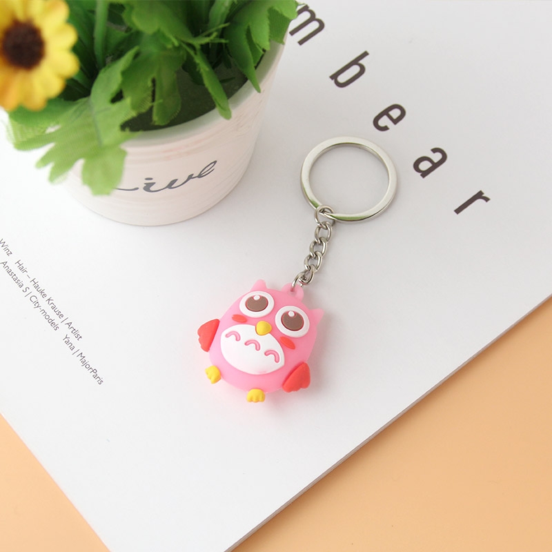 Stereo silicone Owl keychain series mixed 3