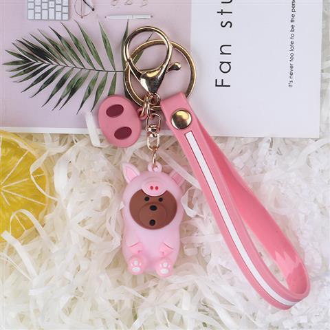 Cute three piece set keychain rope men and women couples gift wholesale 2