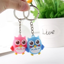 Stereo silicone Owl keychain series mixed 8