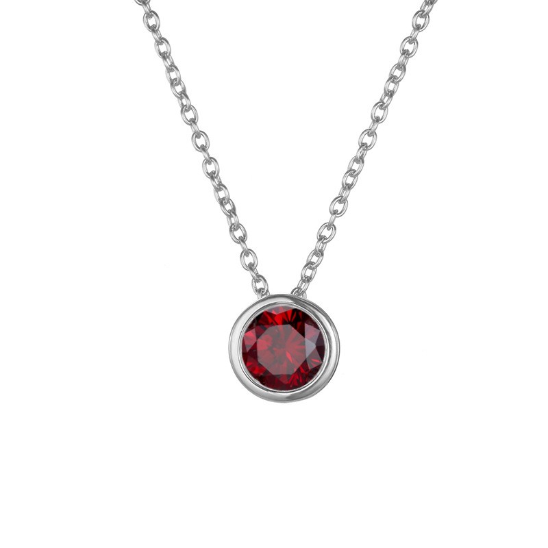 Korean version copper base inlaid with crystal zircon women's simple pendant necklace detail image 3