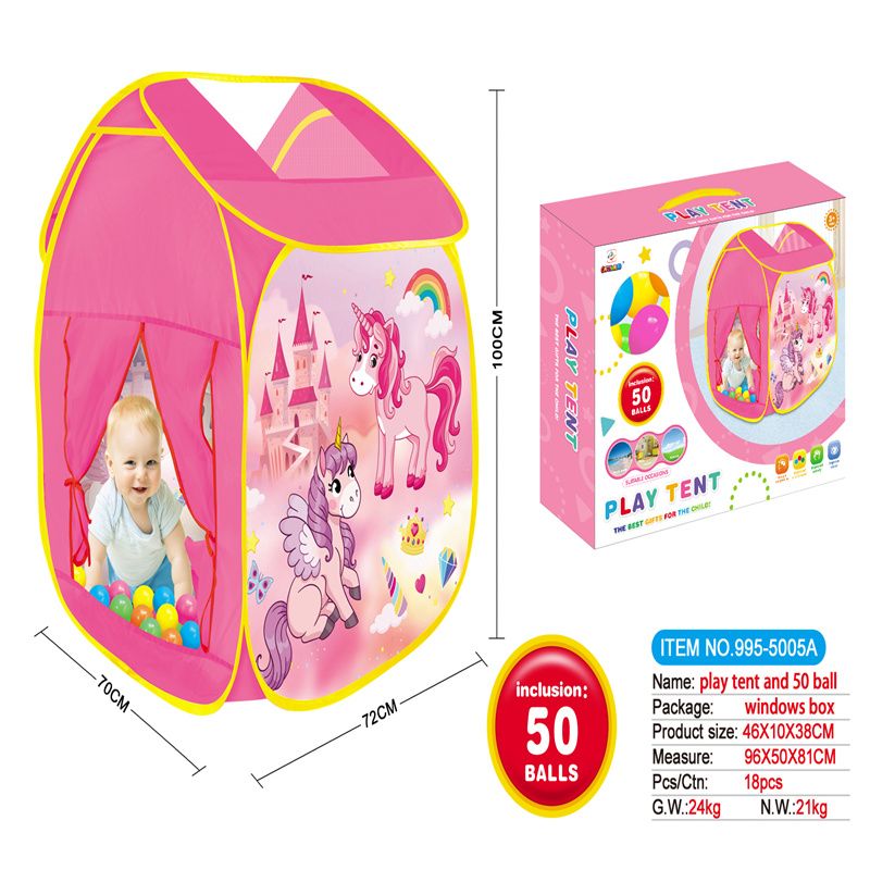 卡通独角兽游戏屋带50粒海洋球995-5005A