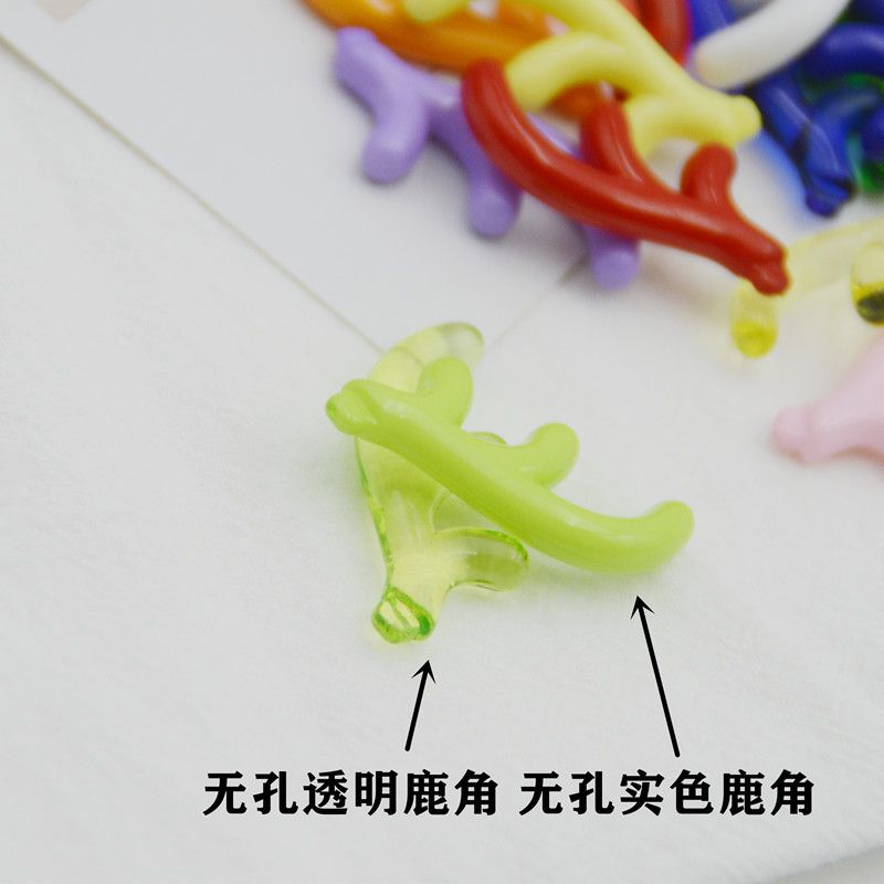 diy antler jewelry, bead accessories, transparent antler hole-free acrylic pendant, stud earrings, earrings, phone case, Christmas details Picture