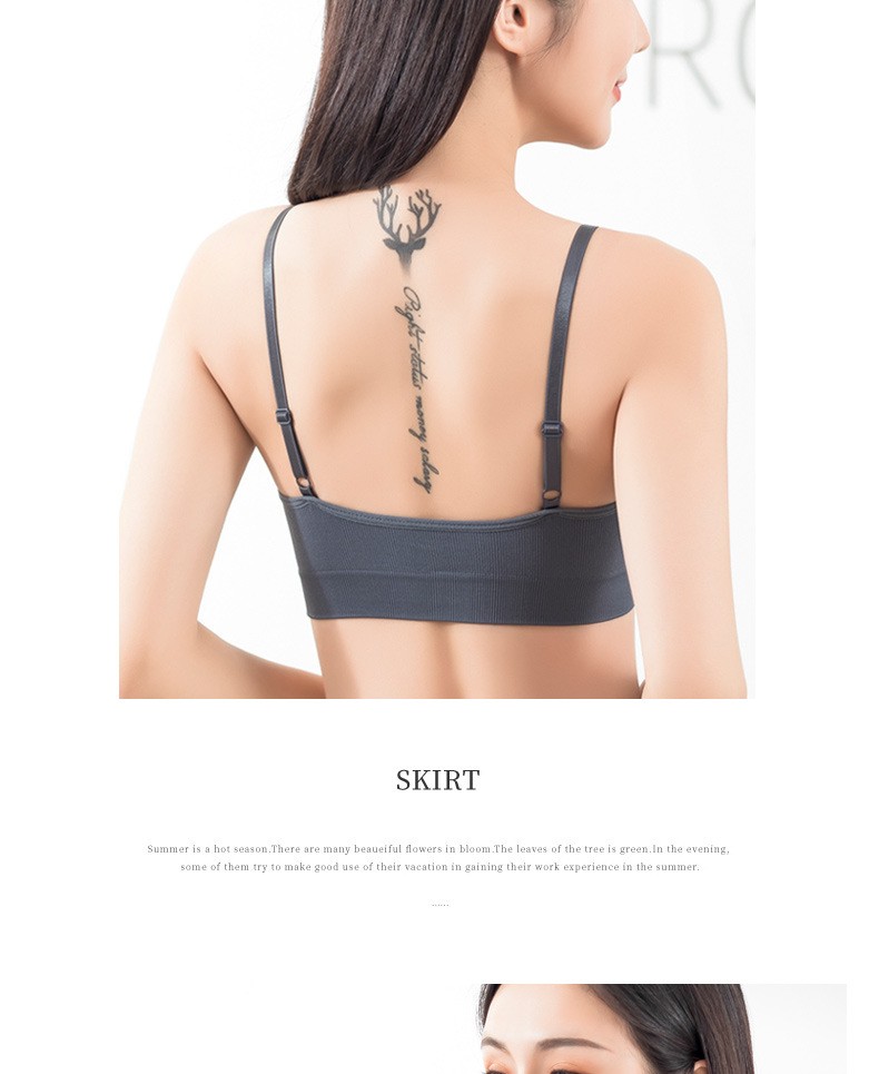 New Compact Threaded Seamless Chest Wrap Non-Underwire Sports Bra With Chest Pad Adjustable Push-Up Bra Specification drawing