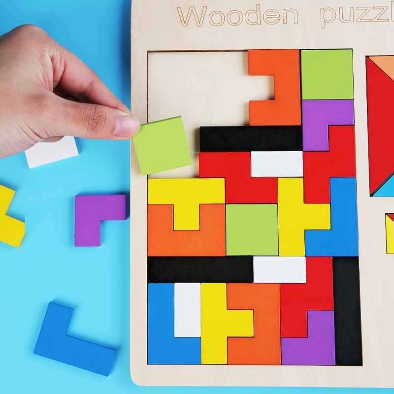 The wooden puzzle three-in-one Tetris is highly entertaining with rich colors. It helps cultivate logical thinking ability, promotes parent-child interaction, and exercises hand-eye coordination. It is an early education and enlightenment toy that accompanies you to success Specification image