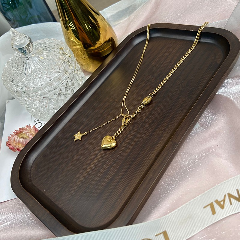 立体爱心钛钢长款吊坠钛钢项链腊梅钢饰批发详情图6